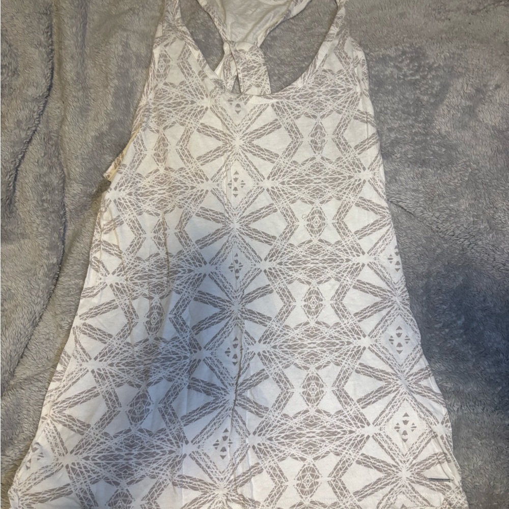 Hang Ten White and Gray Geometric Tank Top